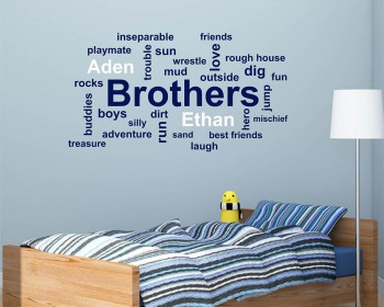Brothers Personalized Name Wall Decal